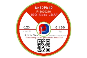 Lötdraht ISO-Core® RA Sn60Pb40 - Ø 0.25 mm - 100 gr