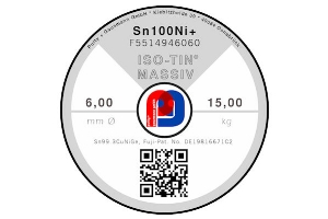 Massivlot ISO-TIN Sn100Ni+ - Ø 6.00 mm - 5000 gr
