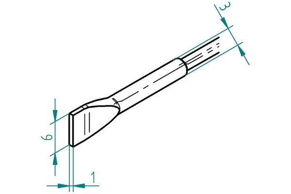 ERSADUR-Entlötspitzenpaar, Spatenform  6.0 mm