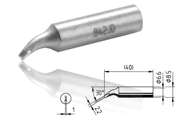 ERSADUR-Lötspitze, meißelförmig 2.2 mm