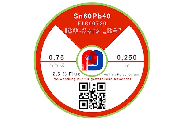 Lötdraht ISO-Core® RA Sn60Pb40 - Ø 0.70 mm - 250 gr