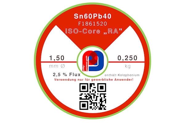 Lötdraht ISO-Core® RA Sn60Pb40 - Ø 1.50 mm - 250 gr